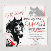 Spirit Pony 37 Verjaardagsuitnodiging Kaart (Voorkant / Achterkant)