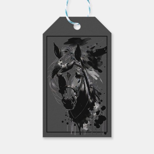 Spirit Pony 3 Zwart Cadeaulabel (Voorkant)