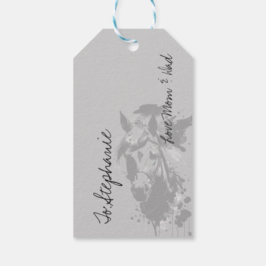 Spirit Pony 3 Zwart Cadeaulabel (Achterkant)