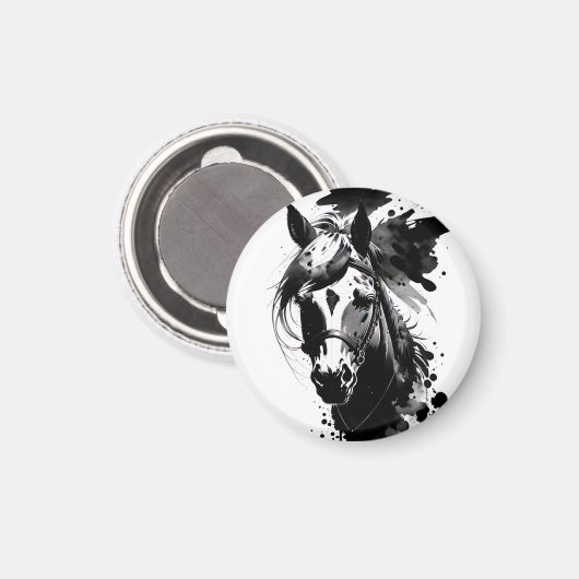 Spirit Pony 3 Zwart & Wit Magneet (Voorkant / Achterkant)