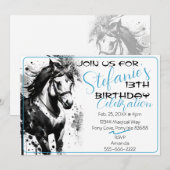 Spirit Pony 9 Verjaardagsuitnodiging Kaart (Voorkant / Achterkant)