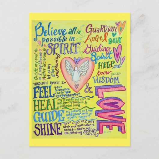 Spirit Prayer Inspirerend Guidance Art Briefkaarte Briefkaart (Voorkant)