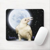 SPIRIT RAVEN Wildlife Vogelliefhebber Fantasy Art Muismat (Met muis)