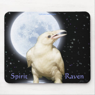SPIRIT RAVEN Wildlife Vogelliefhebber Fantasy Art Muismat