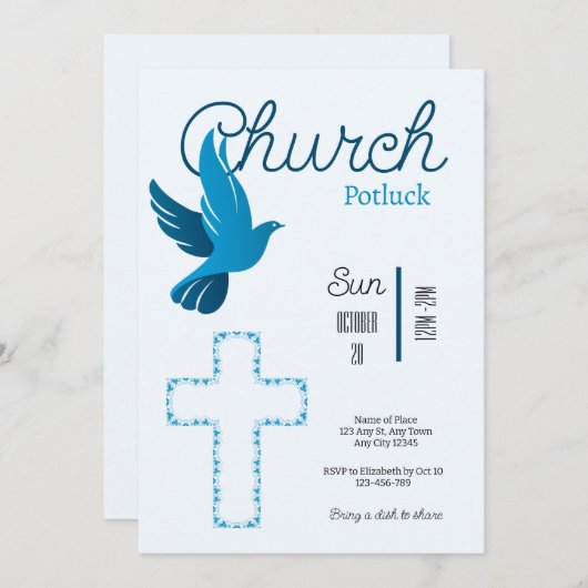 Spirit & Sustenance Community Potluck Invitation Kaart (Voorkant / Achterkant)