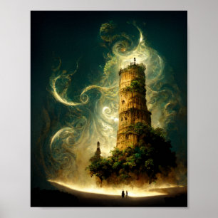 Spirit Tower Fantasy Sci-Fi Art-Poster Poster