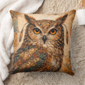 Spirit Uil Boho Patchwork Rustieke Volkskunst Kussen (Deken)