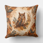 Spirit Uil Boho Patchwork Rustieke Volkskunst Kussen (Achterkant)