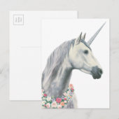 Spirit Unicorn met bloemen rond de nek Briefkaart (Voorkant / Achterkant)