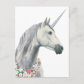 Spirit Unicorn met bloemen rond de nek Briefkaart (Voorkant)