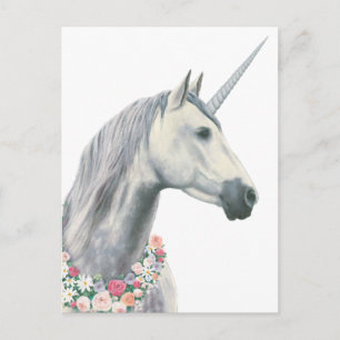 Spirit Unicorn met bloemen rond de nek Briefkaart
