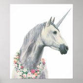 Spirit Unicorn met bloemen rond de nek Poster (Voorkant)