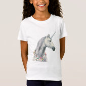 Spirit Unicorn met bloemen rond de nek T-shirt (Voorkant)