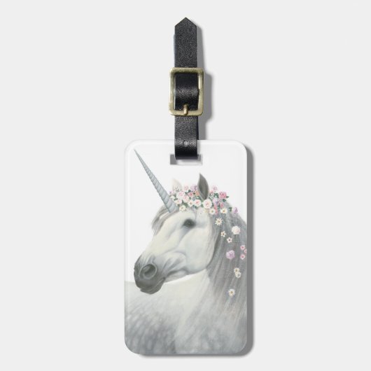 Spirit Unicorn met Flowers in Mane Bagagelabel (Voorkant verticaal)