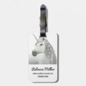 Spirit Unicorn met Flowers in Mane Bagagelabel (Achterkant verticaal)