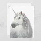 Spirit Unicorn met Flowers in Mane Briefkaart (Voorkant / Achterkant)