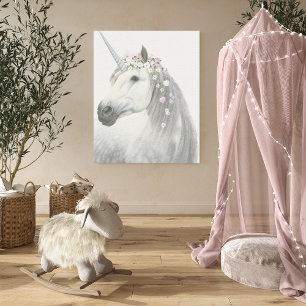 Spirit Unicorn met Flowers in Mane Canvas Afdruk