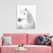 Spirit Unicorn met Flowers in Mane Canvas Afdruk (Insitu (Woonkamer))