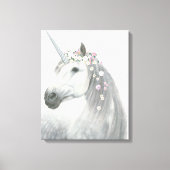 Spirit Unicorn met Flowers in Mane Canvas Afdruk (Voorkant)