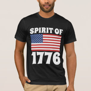 SPIRIT VAN 1776 PATRIOTISCHE ZWARTE T-DELEN T-SHIRT