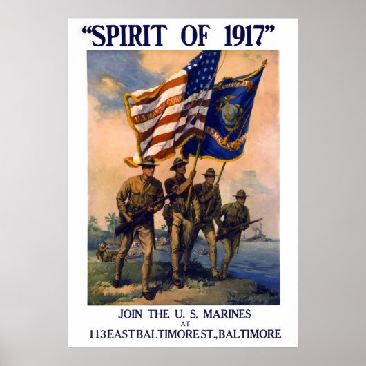 SPIRIT van 1917 U.S. MARINES Poster (Voorkant)