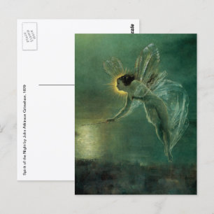 Spirit van de nacht door Grimshaw, Victoriaans fei Briefkaart