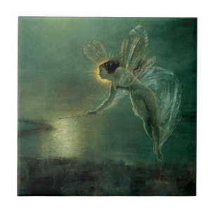 Spirit van de nacht door Grimshaw, Victoriaans fei Tegeltje