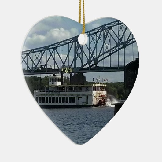 Spirit van Dubuque Steamboot Keramisch Ornament (Rechts)