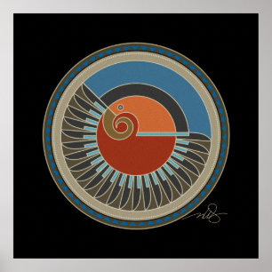 Spirit van zwarte Eagle achtergrond Poster