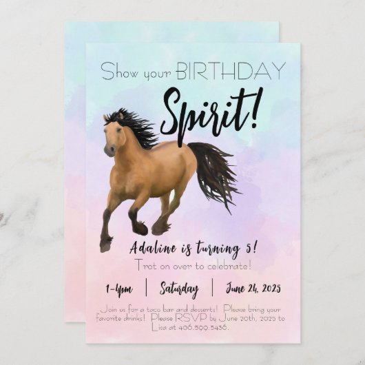 Spirit verjaardag Flat Uitnodiging 5 x 7 (Voorkant / Achterkant)