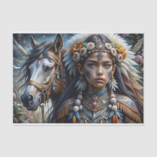 Spirit Warrior Decoupage Tissuepapier (Voorkant)