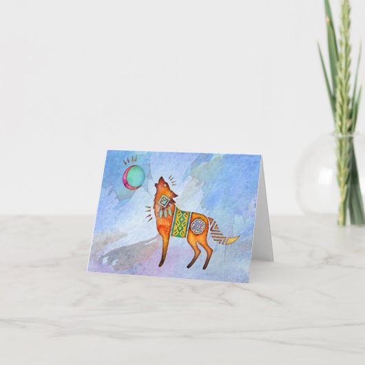 Spirit Wolf Blank Notecard Kaart (Voorkant)