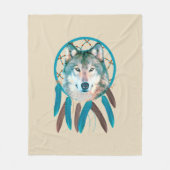 Spirit Wolf Dream Catcher Fleece Blanket (Voorkant)