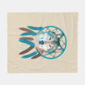 Spirit Wolf Dream Catcher Fleece Blanket (Voorkant (Horizontaal))