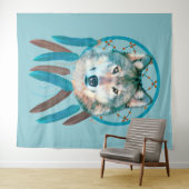 Spirit Wolf Dream Catcher Wandkleed (In Situ (horizontaal))