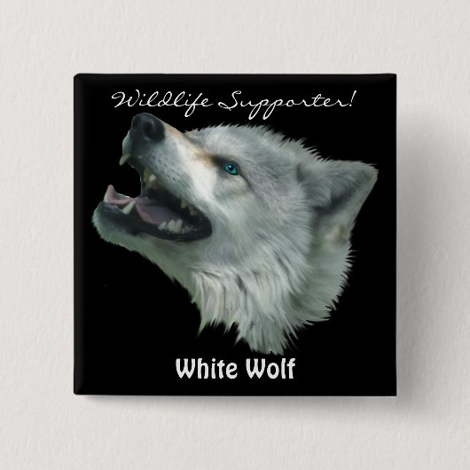 SPIRIT WOLF Grijze Wolf Wild Animal Vierkante Button 5,1 Cm (Voorkant)