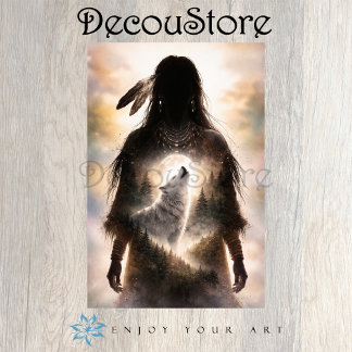 Spirit Wolf Within Decoupage Tissuepapier