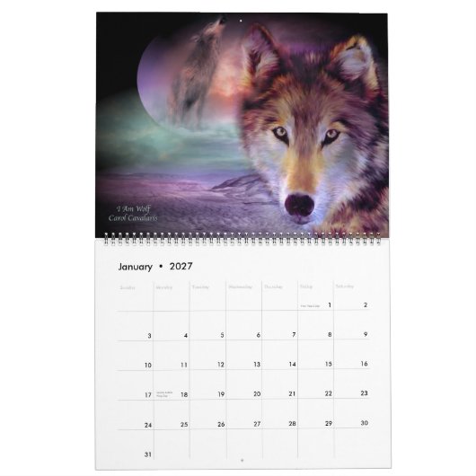 Spirit Wolves Art Agenda 2013 Kalender (Jan 2027)