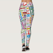 Spirit Words / Affirmations FLOWER POWER style Leggings (Achterkant)