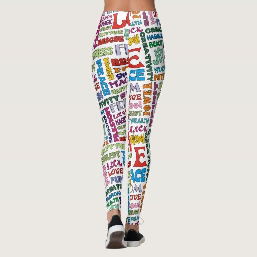 Spirit Words / Affirmations FLOWER POWER style Leggings (Achterkant)