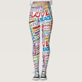 Spirit Words / Affirmations FLOWER POWER style Leggings (Voorkant)