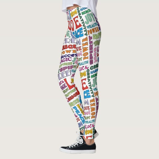 Spirit Words / Affirmations FLOWER POWER style Leggings (Links)