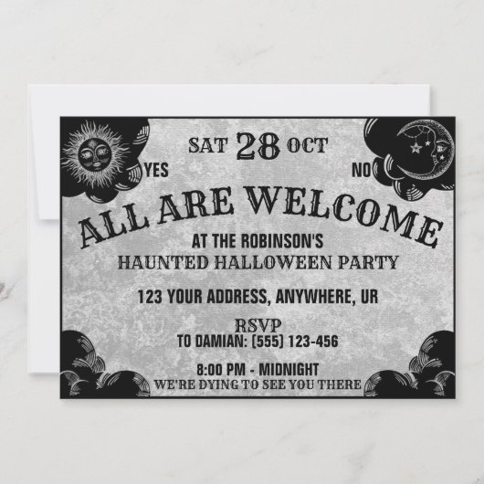 Spiriteboard gotische spooky heks Halloween-feest Kaart (Voorkant)