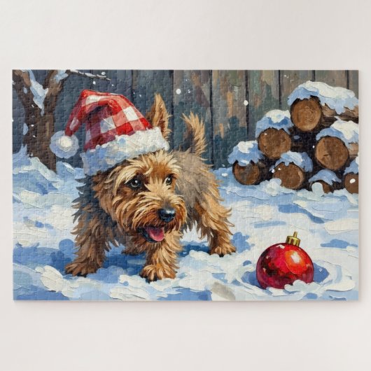 Spirited Cairn Terrier Dog Digging for Christmas T Legpuzzel (Horizontaal)