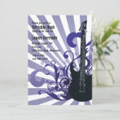 Spirited Guitar Invitation Kaart (Staand voorkant)