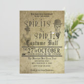 Spirits Adult Halloween Party Invitation Kaart (Staand voorkant)
