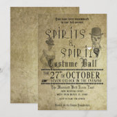 Spirits Adult Halloween Party Invitation Kaart (Voorkant / Achterkant)