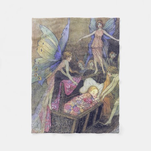 Spirits Baby Lullaby Warwick Goble Fine Art Fleece Deken (Voorkant)