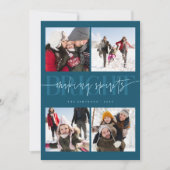Spirits Bright Blauwgroen kerstfoto maken Feestdagenkaart (Voorkant)
