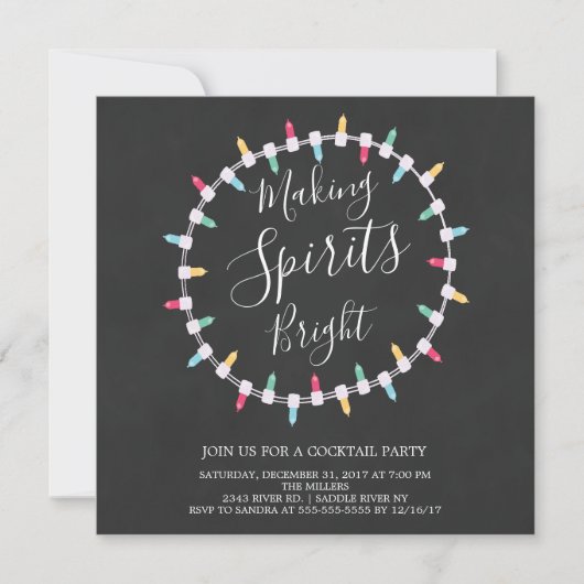 Spirits Bright Cocktail Party Uitnodiging maken (Voorkant)